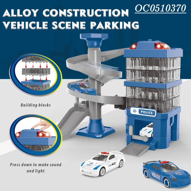 Electric Track Station Parking Lot Garage Toys with Light Music