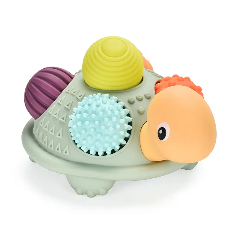 Wholesale Children Water Shower Hand Eye Soft Cube Baby Silicone Bath Toy