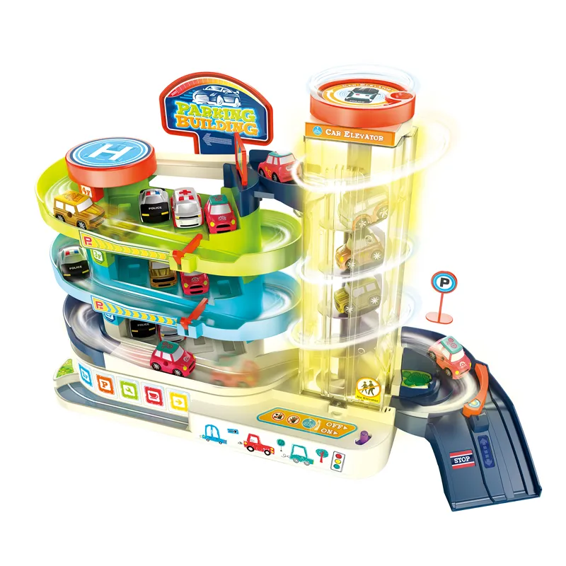 Electric Slot Adventure Car Racing Train Tracks Toys for Kids with Light Music