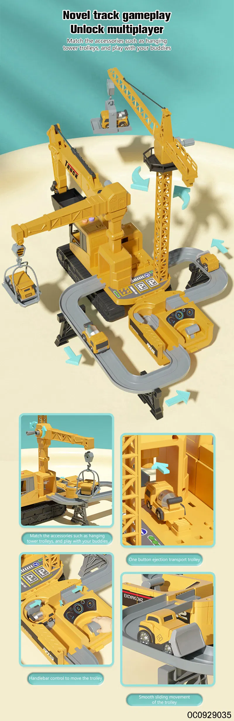 Track Slot Adventure Excavator Game Montessori Educational Toys for Boys
