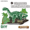 3D Cardboard Printing Service Three Dimensional Children Puzzle Assembly Brachiosaurus Toy Dinosaur World Jigsaw Puzzles Toy for Kid