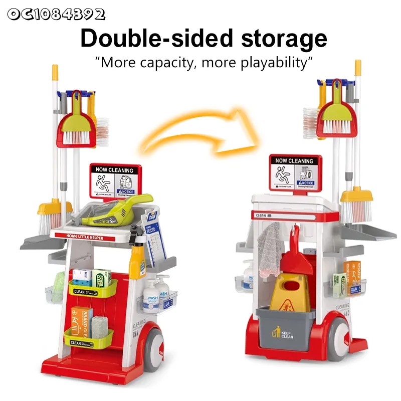 Wholesale Children Montessori Girl Pretend Play Plastic Cleaning Kids House Play Cleaning Set
