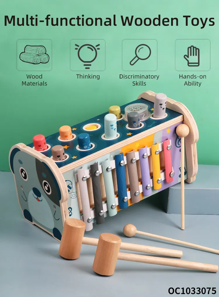 Wholesale Classic Family Music Whack a Mole High Quality Wooden Board Montessori Education Toys Game