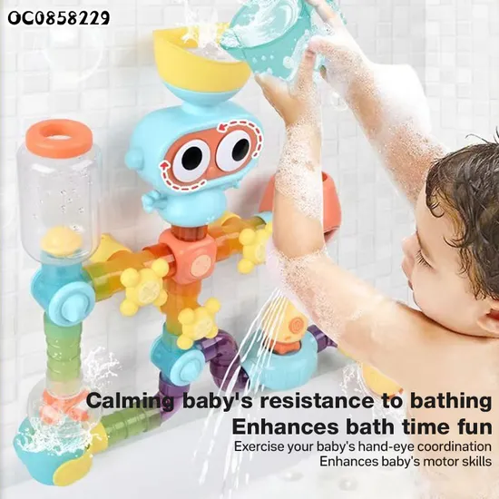 Wholesale Shower Children Water Game Bathroom Baby Bath Shower Wall Plastic Bathtub Toy