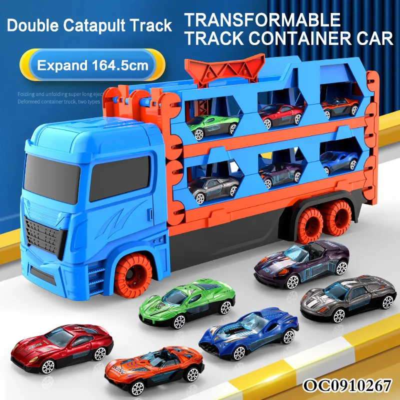 Custom Ejection Fold Metal Transportation Storage Container 3 Layer Truck Model Car Mini Vehicle Toy for Kids Alloy Diecast Toys