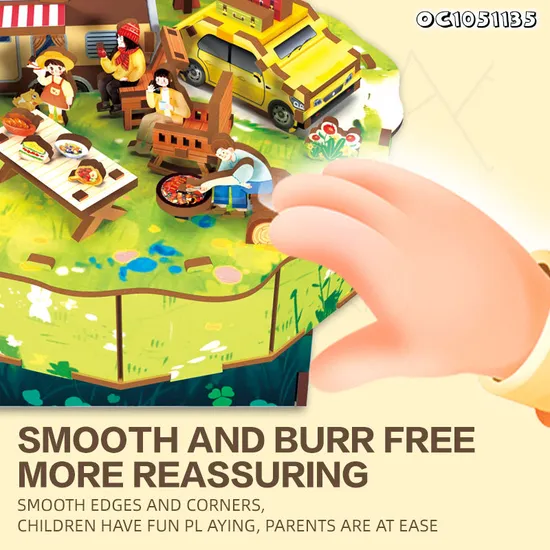 97PCS 3D Puzzle Maker DIY Jigsaw Puzzle Board Educational Personalized Kids Wooden Rotatable Song Music Box Toy Made in China