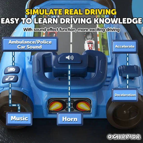 Wholesale Montessori Electronic Interactive Car Adventure Game Racing Adventure Steering Wheel Toys for Kids with Music