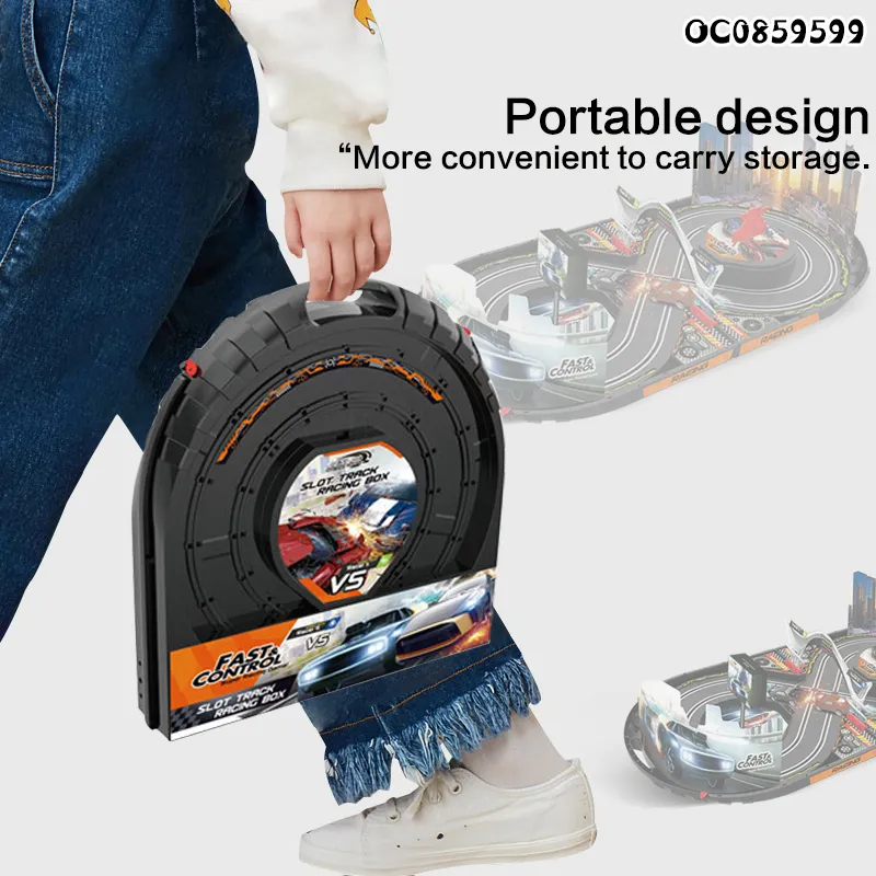 DIY Portable Race Track Toys Rails Car Electronic Game Product Novelty Toys