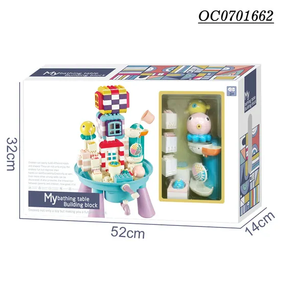 Wholesale Montessori Baby Bath Building Blocks Table Set Spray Water Games Toy for Kids