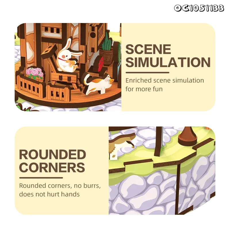 134PCS 3D Wooden Puzzle Music Box Maker DIY Jigsaw Puzzle Board Stem Educational Toy Science Assembly Kits Toy