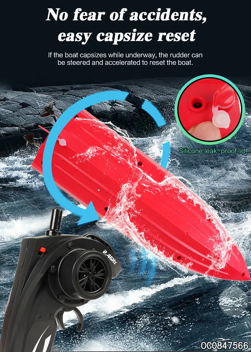Wholesale Electric Plastic Model Boatlight up High Speed Ship Fast RC Racing Radio Control Boat