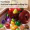 Color Sorting Set Funny Plastic Cutting Food kitchen Set for Kids Pretend Play Fruits and Vegetables Cut Educational Toys