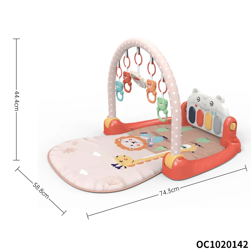 Wholesale Baby Waterproof Play Gym Mat Baby Floor Mat Baby Activity Mat Musical Hanging Rattle Mat with Pedal Piano