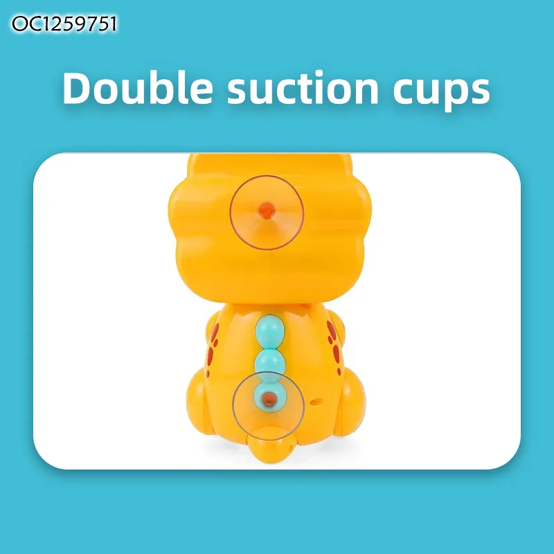 Kids Indoor Water Play Dinosaur Squirt Bath Toys Baby Shower Games for 12 Month Old with Double Suction Cups Hanging Wall