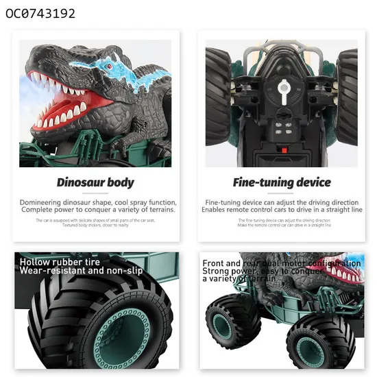 Hot Selling Cool 1: 20 2.4G Stunt RC Remote Control Dinosaur Toy Car for Kids