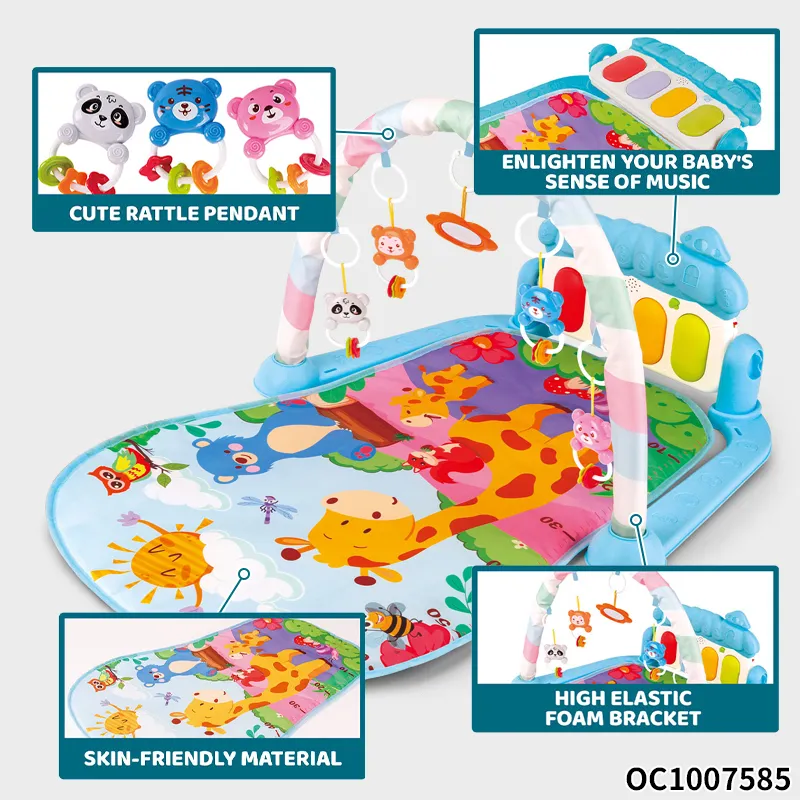 Hot Selling Early Educational Safety Portable Baby Pedal Musical Piano Keyboard Activity Baby Playmat