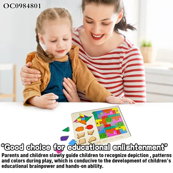 Shape Match Puzzle Custom Wood Busy Board Montessori Toys Educational Game for Children Wooden