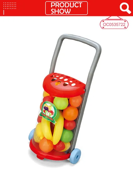 22 Pieces Kitchen Cutting Vegetables Plastic Fruit Food Toy with Cart