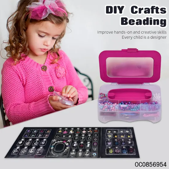 Multiple Accessories DIY Handmade Beads Bracelet Making Accessories Kit for Girls Toys