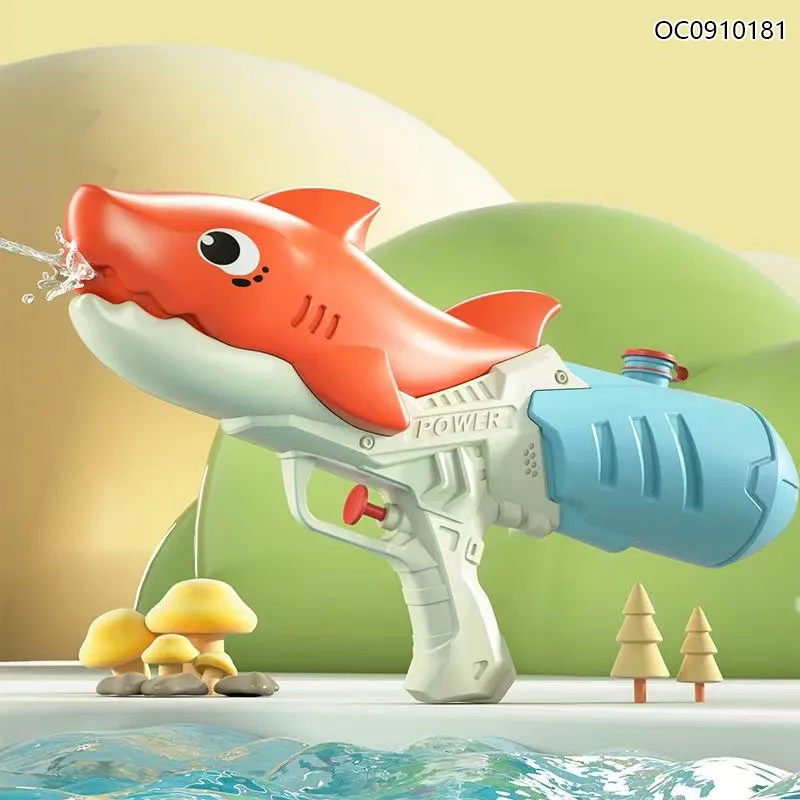 New Arrival Plastic Shark Shape Small Cheap Water Outdoor Shooting Gun Water Gun Toy Set for Boys
