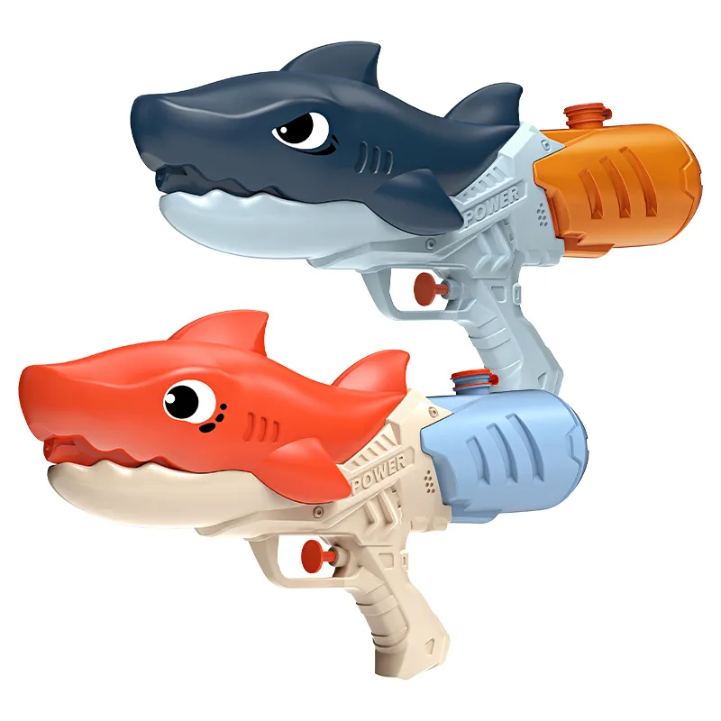 New Arrival Plastic Shark Shape Small Cheap Water Outdoor Shooting Gun Water Gun Toy Set for Boys
