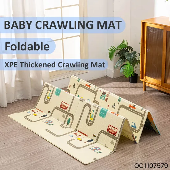 Hot Selling Non Toxic Folding Kids Portable Cartoon Printed Mat Thick Foam Crawling Baby Foldable Safety Wholesale Play Mat for Indoor Outdoor