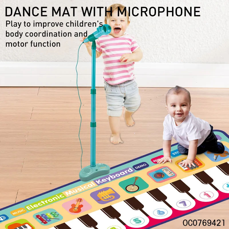 Hot Selling Children Microphone Play Piano Gym Music Mat Kids Electronic Activity Sensory Mat