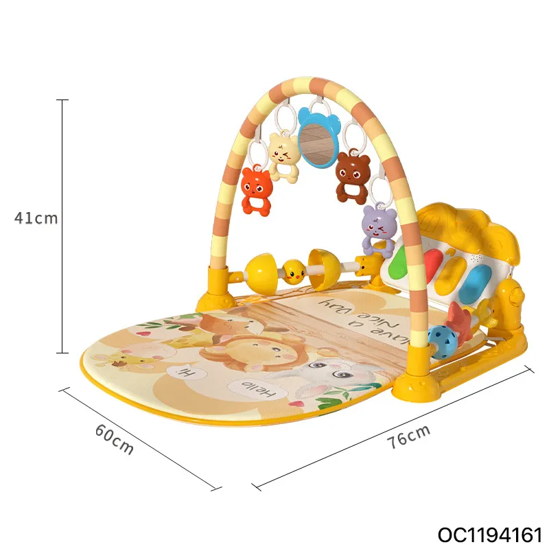 Hot Selling Newborn Pedal Musical Piano Creative Training Play Gym Soft Safe Mat with Hanging Toys