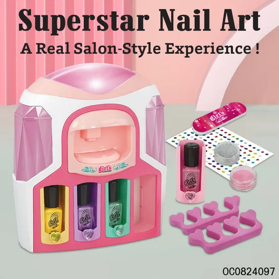 Toys Cosmetic Beauty Make up Toys Kids Nailpolish Machine Set for Girl