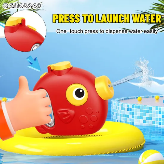 Kids Summer Handheld Water Shooting Outdoor Custom Logo Plastic Fish Shape Water Gun Toy for Garden Swimming Pool
