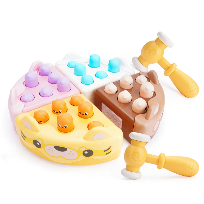 4 in 1 B/O Electric Lovely Cake Whack a Mole Game with Hammers for Toddlers