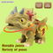 Children Triceratops Electric Toy Dinosaur Model Moving and Can Walk Battery Operated with Night Light and Sound for Kids