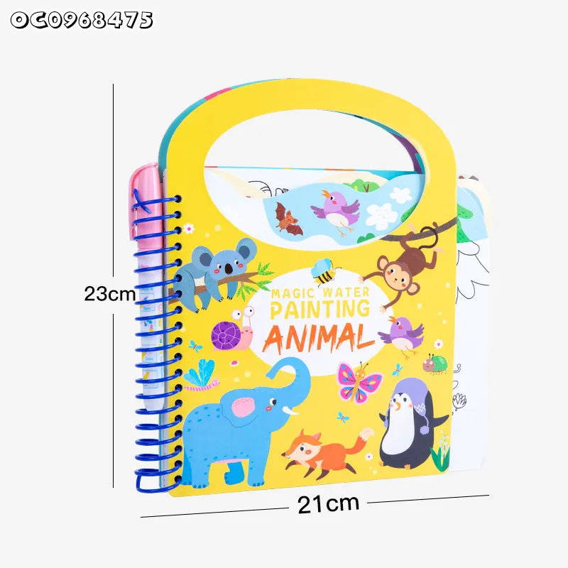 Early Childhood Educational Toys Reusable Montessori Magic Water Painting Busy Book Animals Baby with DIY Kids Sticker Toy