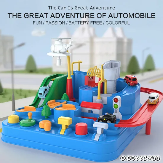 Hand Eye Coordination Toys Handheld Slot Car Race Tracks Sets for Boys Car Adventure Game Desktop Toys Anti Stress for 3 Age Kid