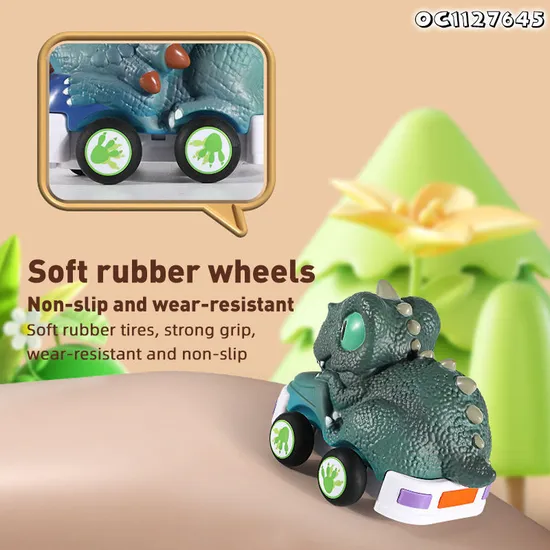 Wholesale Rubber Wheels Soft Plastic Remote Control RC Dinosaur Car Toy for Kids