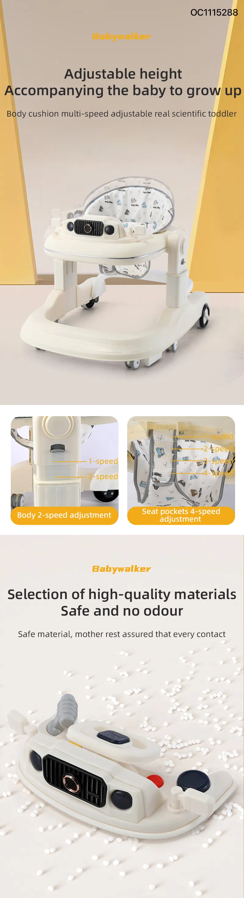 Wholesale Sit to Stand Learning Walking New Model Multifunctional Educational Baby Walker with Wheels