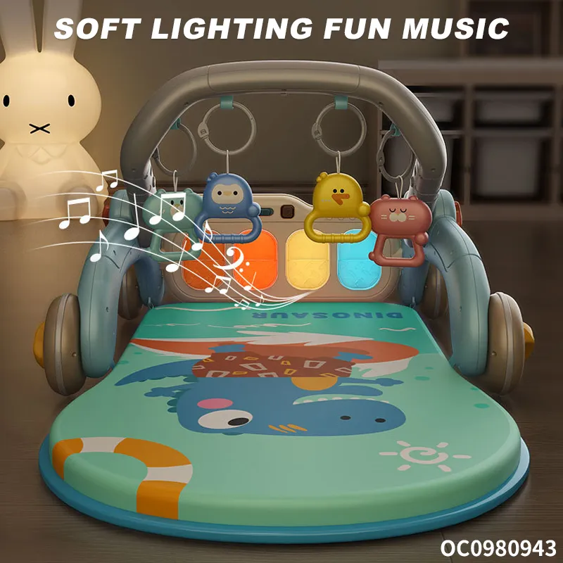 Wholesale New Model Gym Piano Playing Mat Plastic Frame Manufacture Multifunctional Funny 2-in-1kids Baby Walker