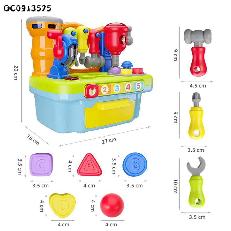 Pretend Play Toys Plastic Kids Educational Tool Box Toy Set for Children Boys Tools Table