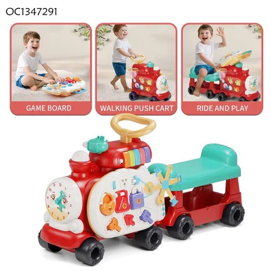 Multifuntional Cube Musical Baby Early Educational Learning Walk Train Baby Walker with Wheels and Seat for a 1 Year Old Infant