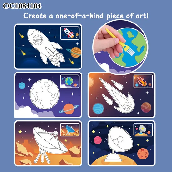 Creative Space DIY Doodle Painting Arts and Crafts Plastic Educational Materials Montessori Educational Toys