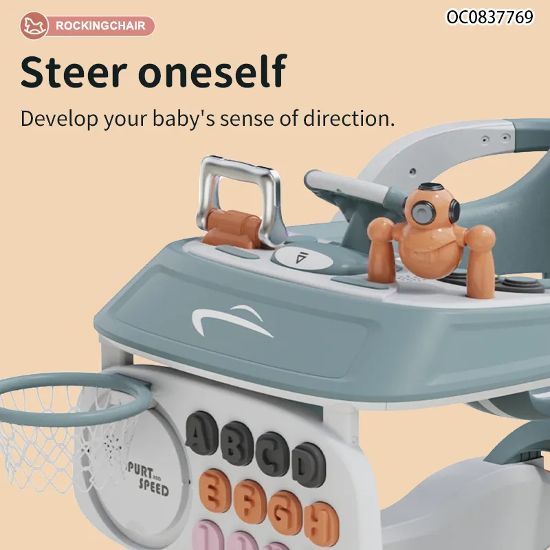 Wholesale Educational New Design Basketball Hoop Toys Musical Standing Baby Walker with Wheels and Seat