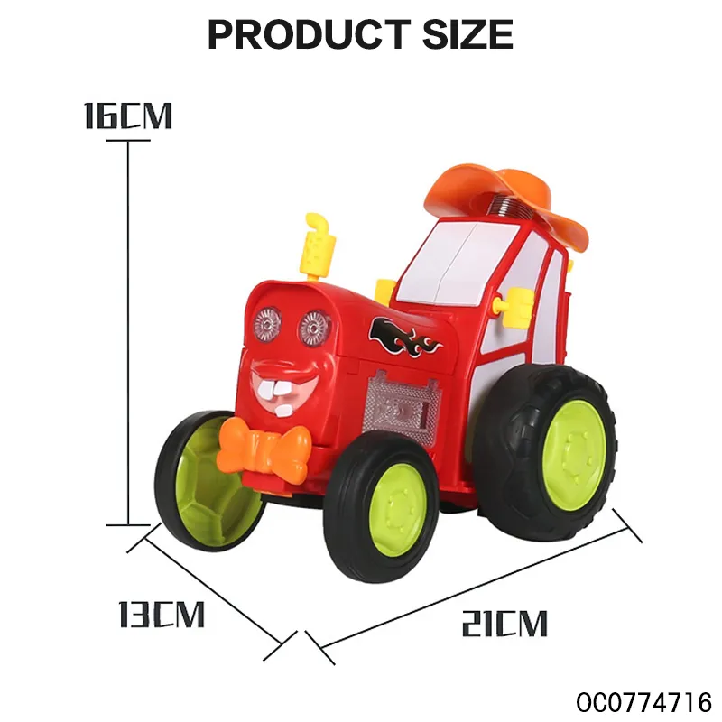 Wholesale Train Head Cartoon Mini Stunt Jumping Remote Control RC Toy Car for Kids