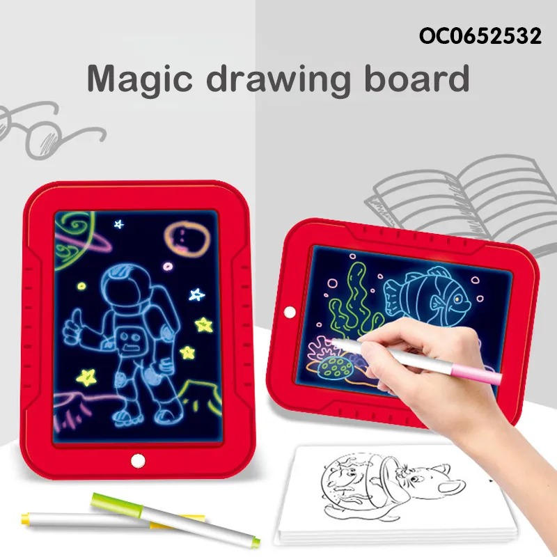 Wholesale Magnetic Kids Electronic 8 Colour Lights Children LCD Writing and Drawing Board