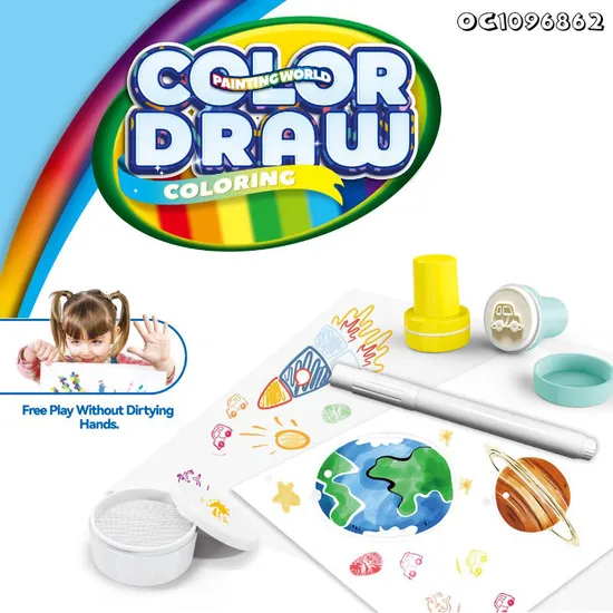 Wholesale Early Materials Magic Creative Painting Art DIY Montessori Educational Toys with Space Theme