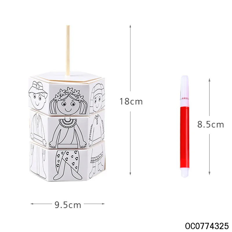 Wholesale Educational Popular DIY Coloring 3D Puzzle Paper Doll Dress up Toys for Kids