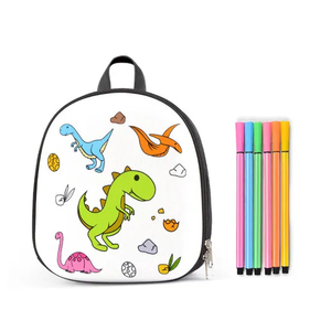 Wholesale Cartoon Dinosaur Theme DIY Doodle Bag Hard Cartoon Children School Backpack Bag for Painting