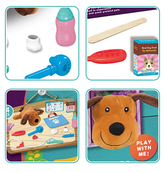 Girls Kids Pet Pretend Plastic Play Montessori Children's Interactive Creative Doctor Toy Set