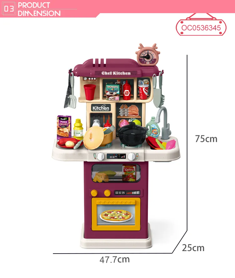Wholesale Plastic Children House Food Toys Big Kitchen Cooking Pretend Role Play Set