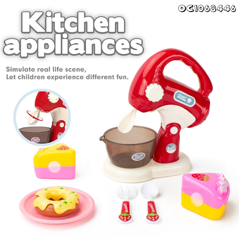 Wholesale Kitchen Kids Pretend Play Plastic Mini Kitchen Birthday Cake Toys with Knife and Fork