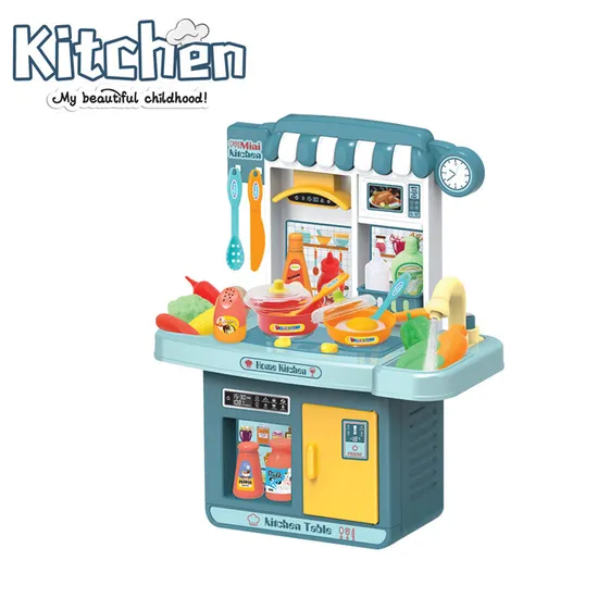 Wholesale Kids Luxury Role Pretend Play Cooking Dinner Spray Children's Plastic Kitchen Table Set Toy